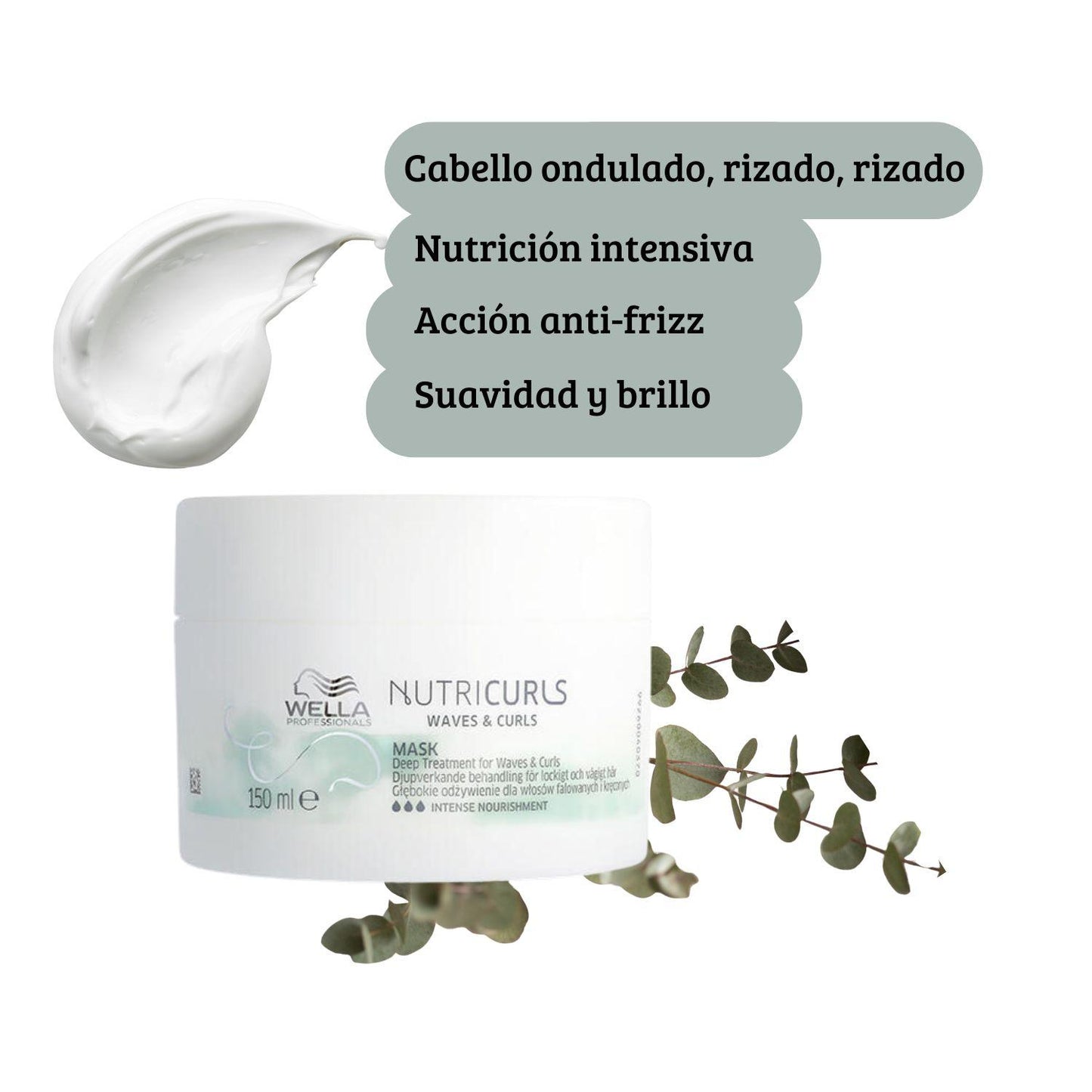 Mascarilla Wella Nutricurls Tratamiento Profundo Para Rizos 150ml
