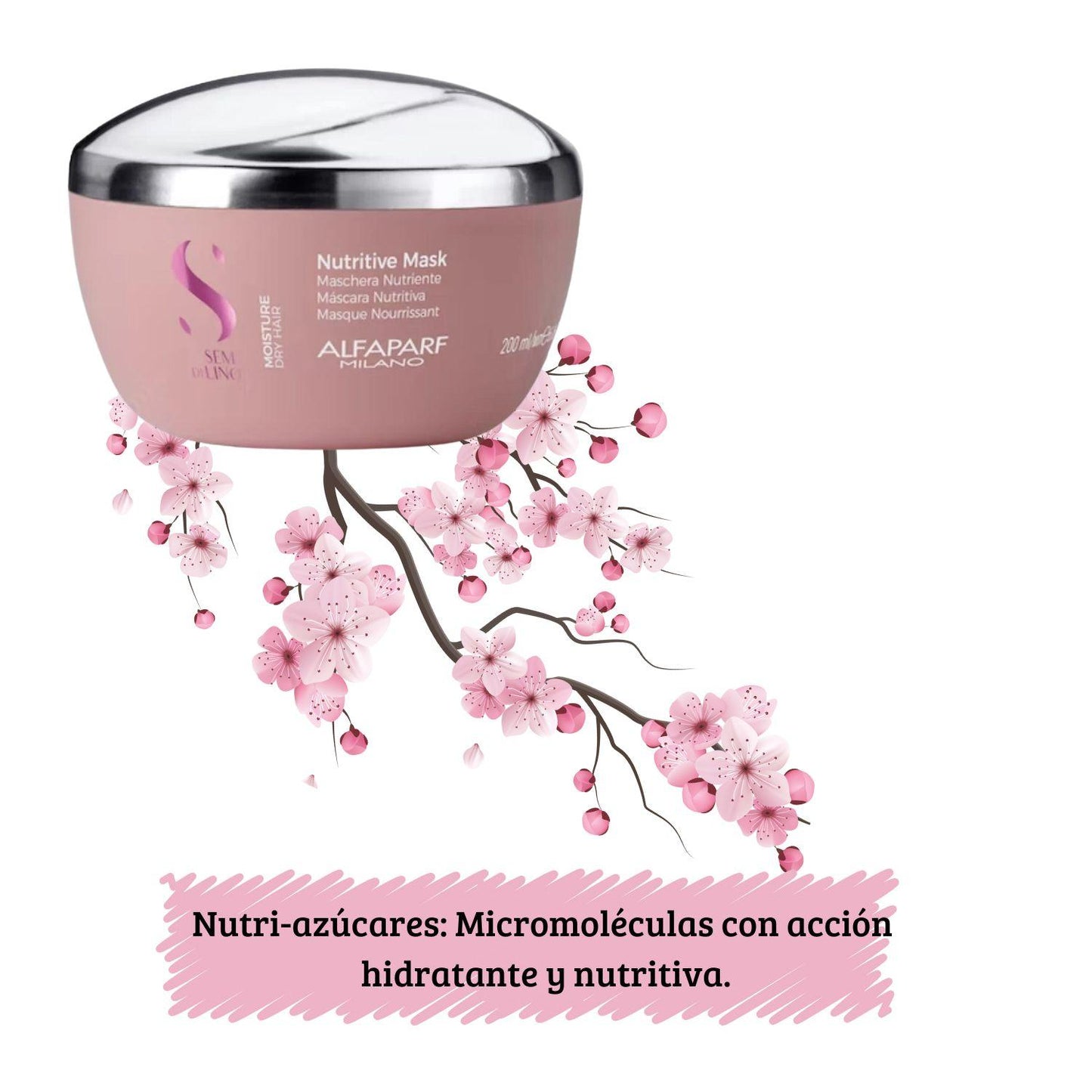 Alfaparf Semi Di Lino Mascarilla Moisture 200ml Nutrición Restaura