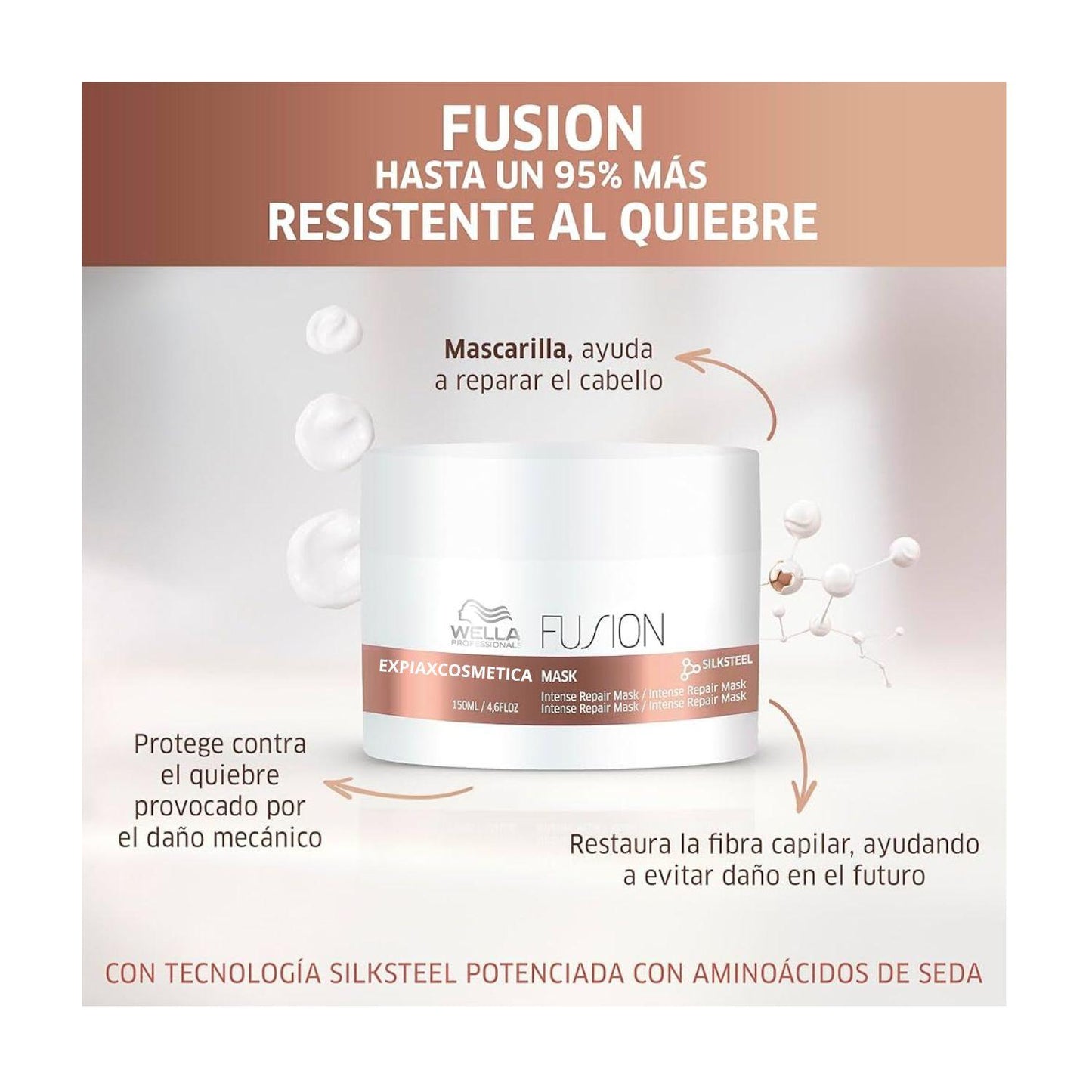 Mascarilla Capilar Fusion Wella 150ml Repara Protege contra