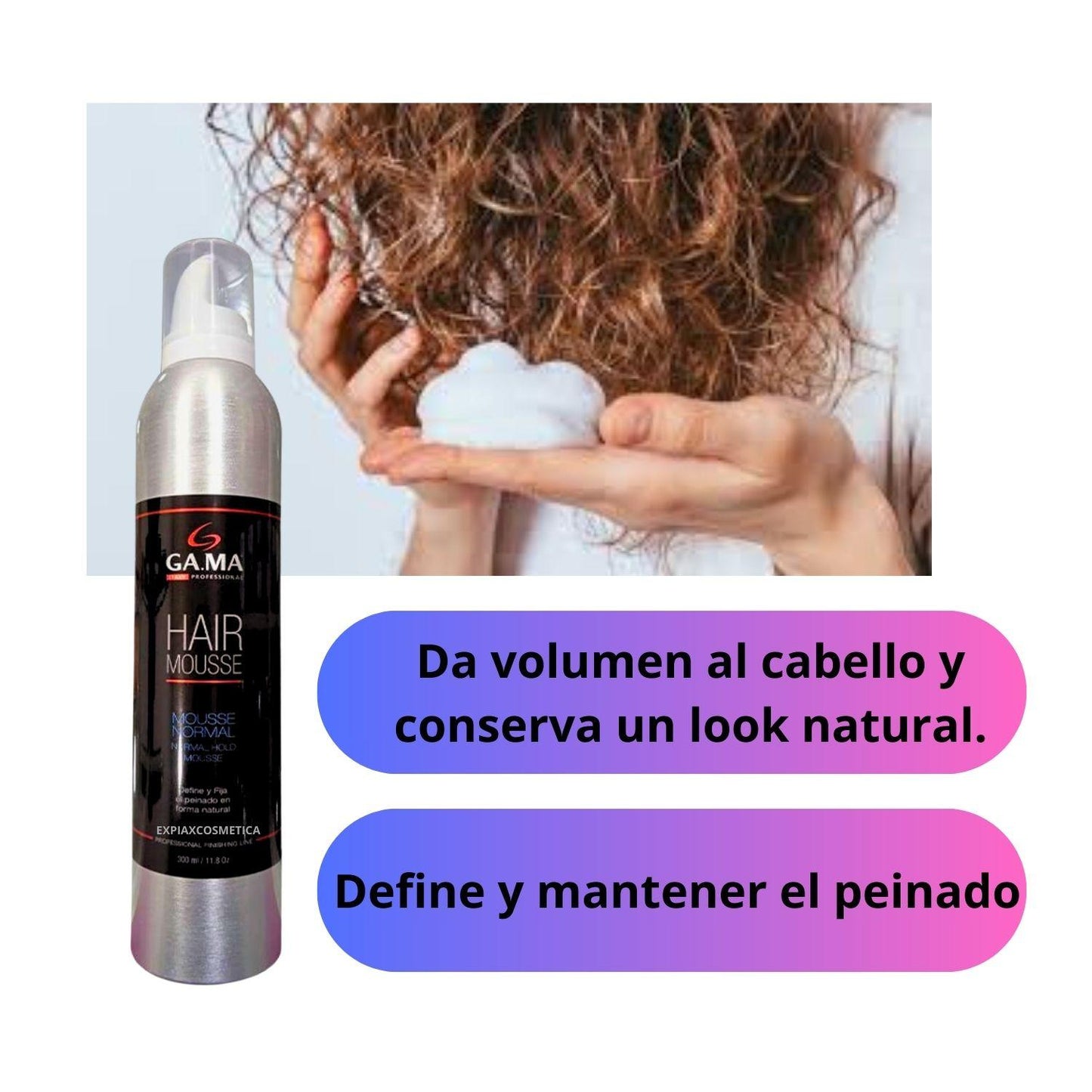 Mousse Normal Gama  300ml Define Fija el Peinado Natural