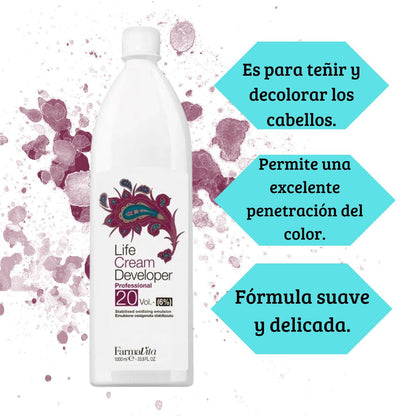 Oxidante Life Cream Developer Farmavita 20vol Agua Oxigenada