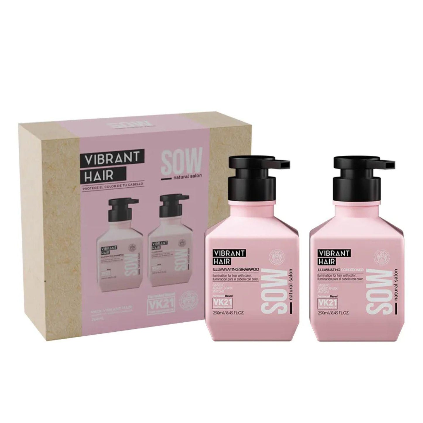 Pack Sow Shampo y Acondicionador Vibrant Hair 500ml Protección Color