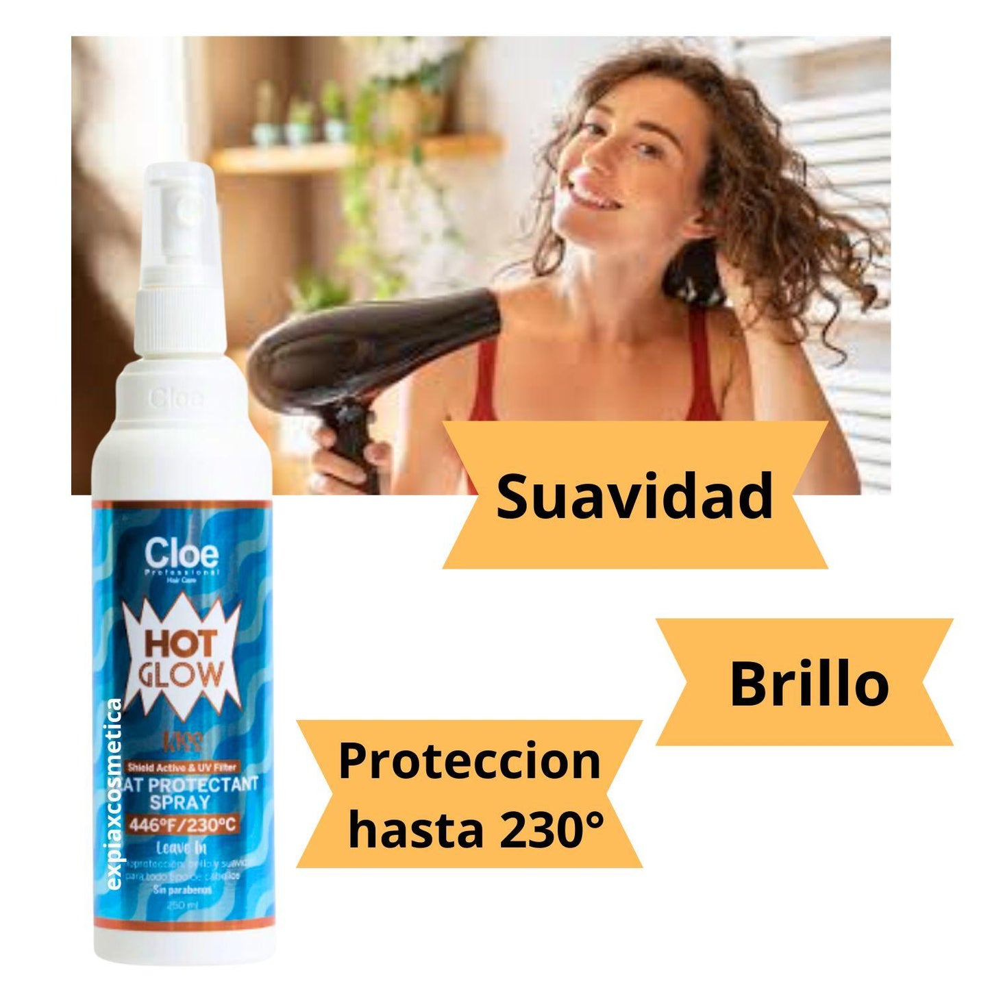 Protector Térmico Cloe Hot Glow Kiss Aroma Piña Suavidad