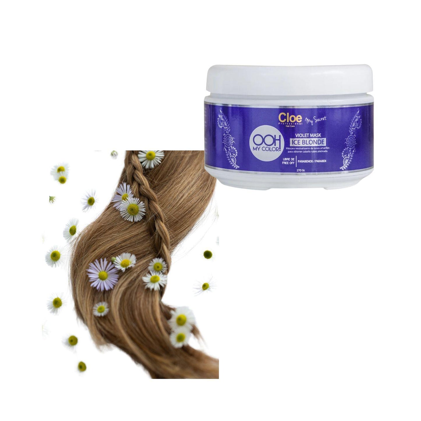 Máscara Cloe Ooh My Color Ice Blonde 270gr Matiza Hidrata Neutraliza