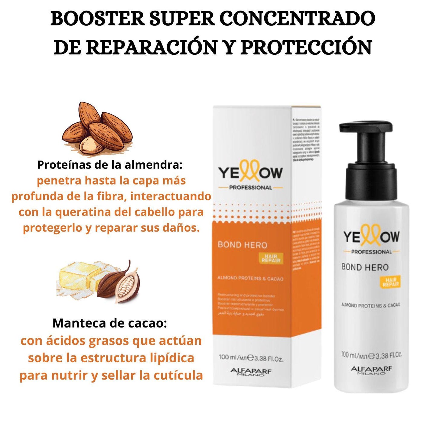Yellow Alfapar Bond Hero Repair 100ml Reestructura Protege Repara