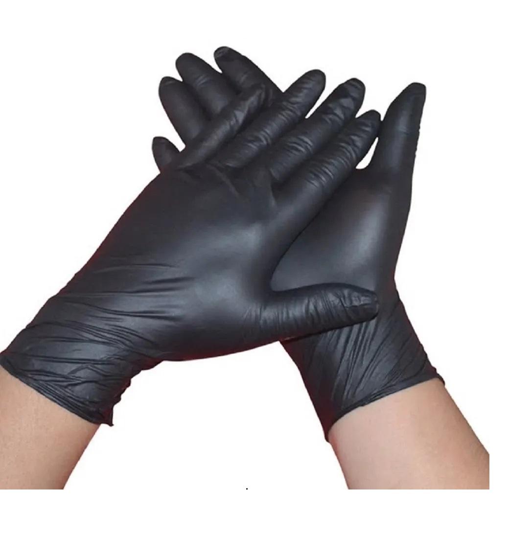 Guantes Negros de Latex Goma Trimx  50 Unidades Talla M