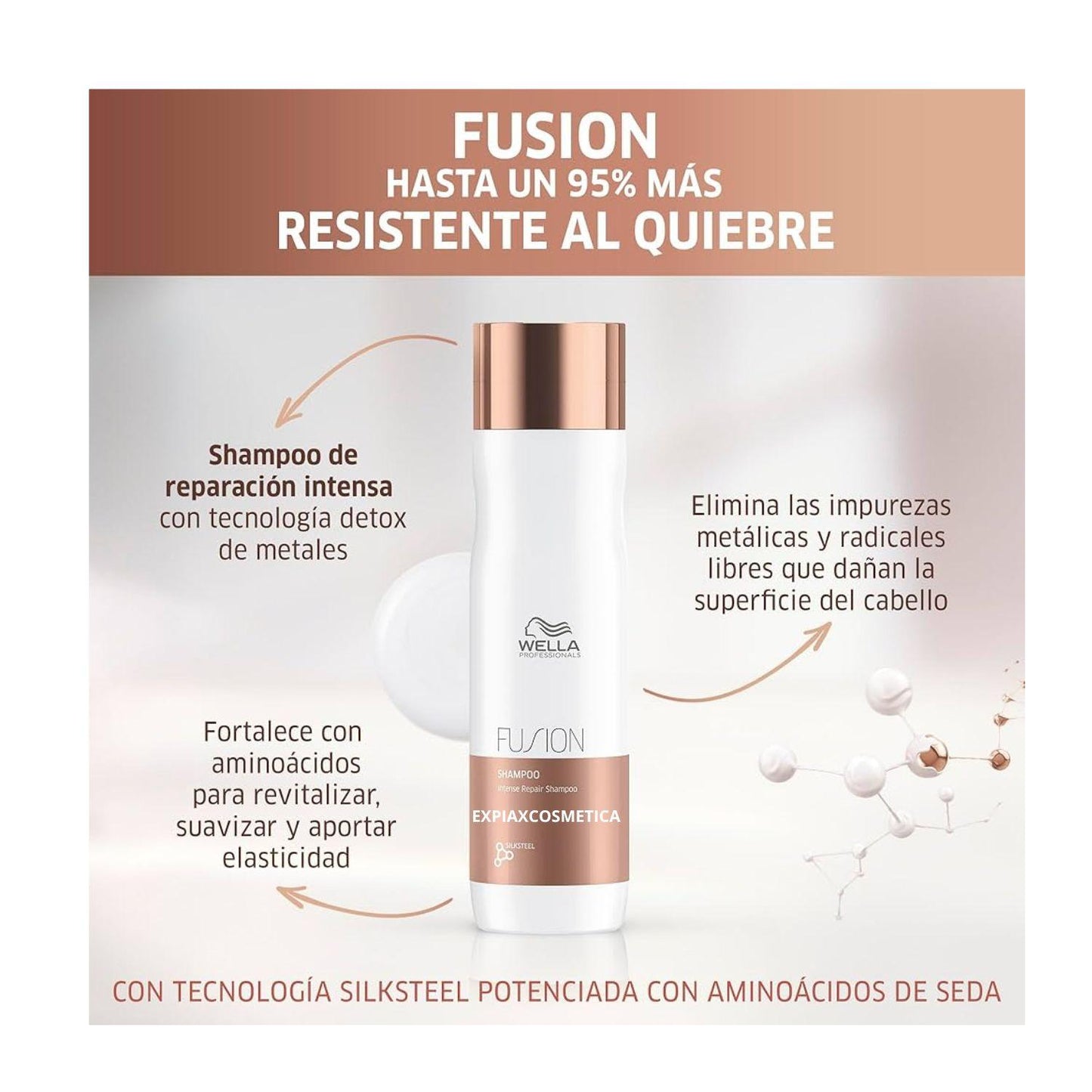 Shampoo Wella Fusion 200ml Reparación Intensa Purificación