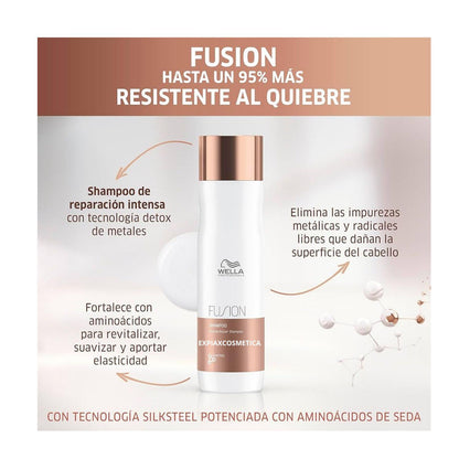 Shampoo Wella Fusion 200ml Reparación Intensa Purificación