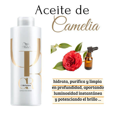 Shampoo Oil Reflections 1000ml Wella Hidrata Nutre Brillo Suavidad