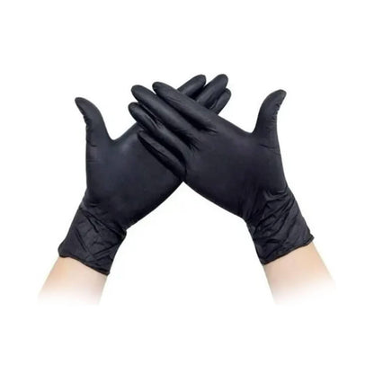 Guantes Negros de Latex Goma Trimx  50 Unidades Talla M