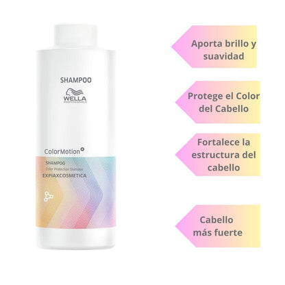 Shampoo Color Motion Wella 1000ml Tecnología Plex Brillo