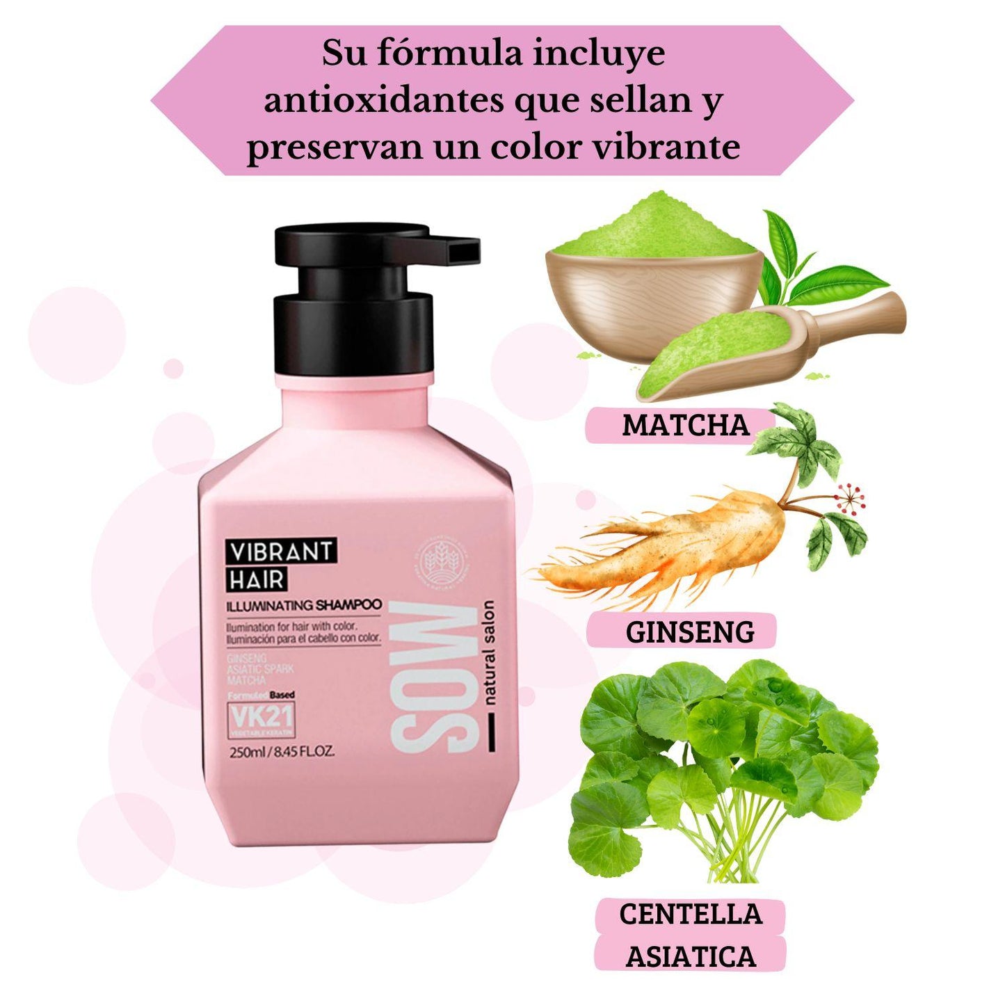 Pack Sow Shampo y Acondicionador Vibrant Hair 500ml Protección Color