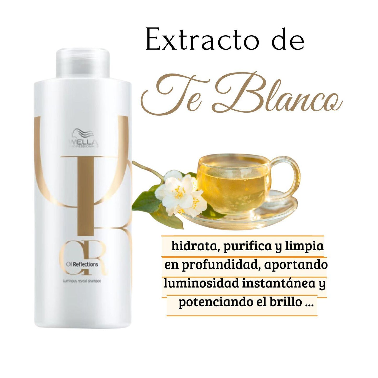 Shampoo Oil Reflections 1000ml Wella Hidrata Nutre Brillo Suavidad