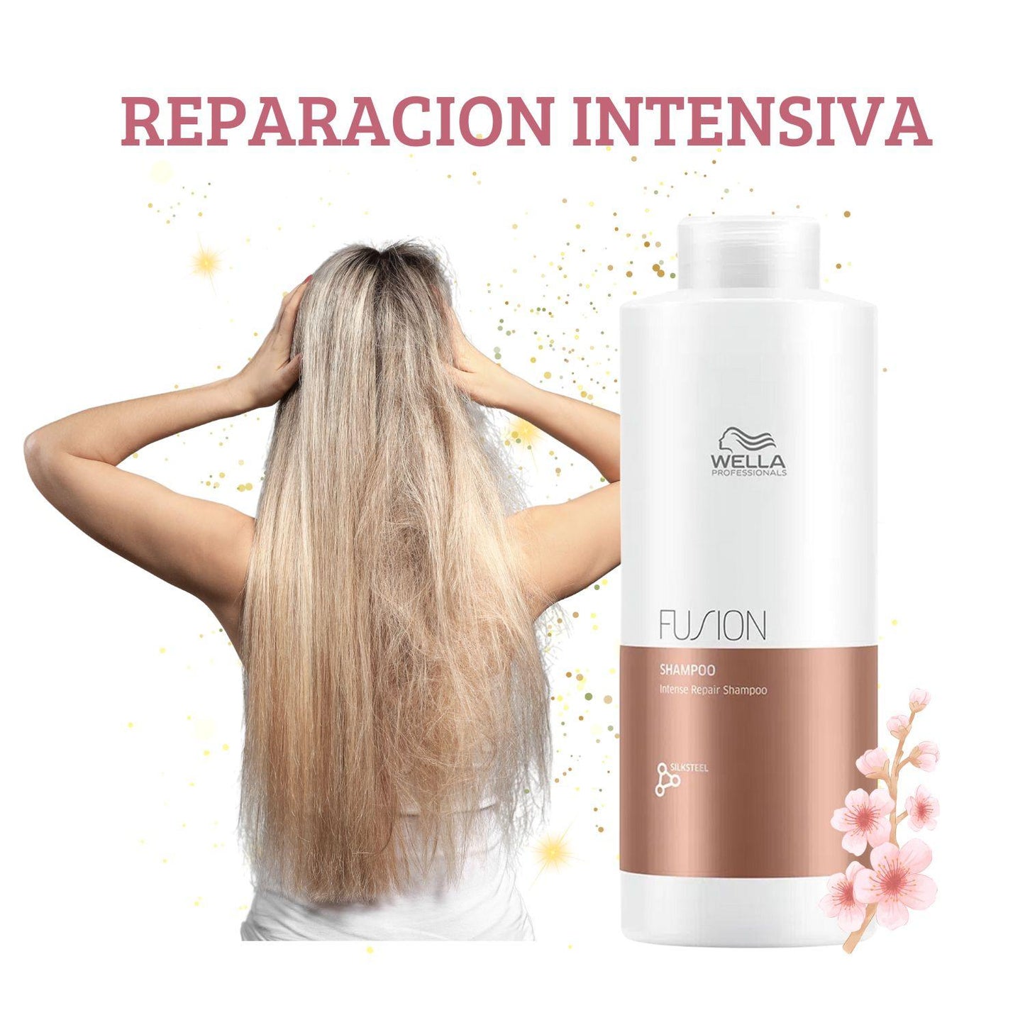 Shampoo Wella Fusion 1000ml Reparación Intensa Purificación Metal
