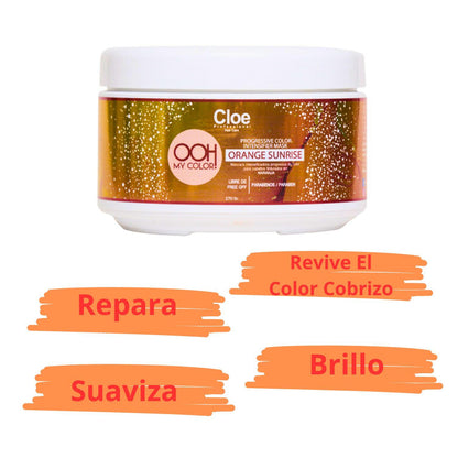 Cloe Mascara Orange Sunrise Progresiva del Color 270g Restaura Brillo