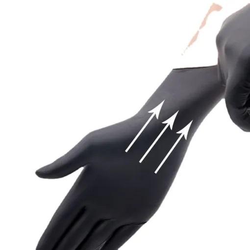 Guantes Negros de Latex Goma Trimx  50 Unidades Talla M